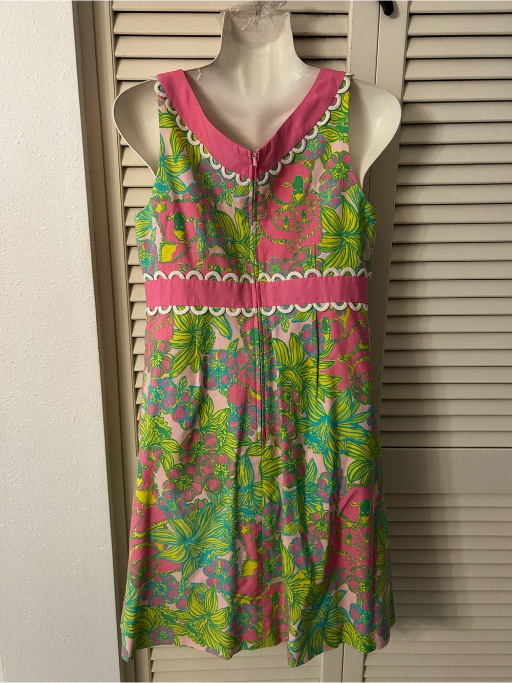 Lilly Pulitzer originals lattice waist 60s style Shift Dress - Picture 4 of 6